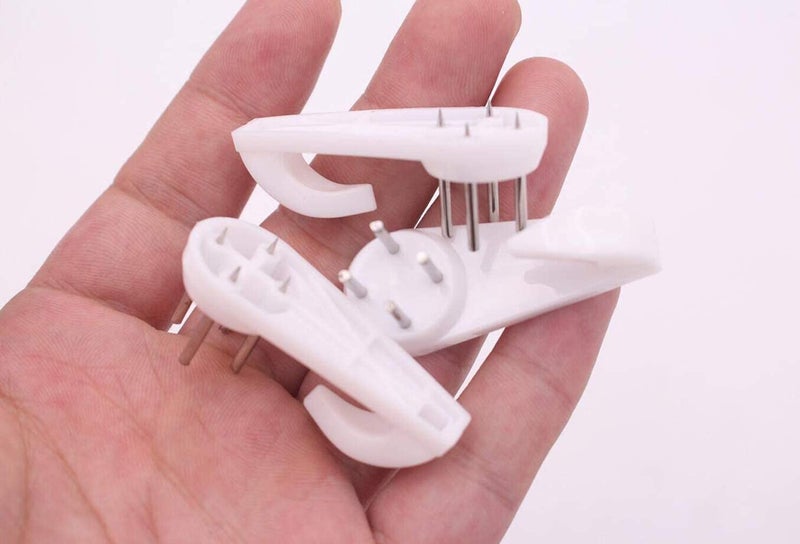 NATUWORLD 20Pcs Plastic Wall Hooks, White, 4cm/1.57inch Length, Max Load 10kg/22lbs, Picture Hanging Kit, Hard Wall, Solid Wood, Cement, Lime, Whitewashed, Stickers - Image 2